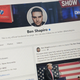 The Facebook page of right-wing commentator Ben Shapiro as seen on a screen in Washington, DC on July 14, 2021.